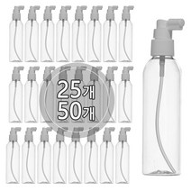 [50개묶음판매] 헤어스프레이 용기 100ml 120ml 150ml 200ml 250ml 300ml 500ml 헤어미스트용기, 200ml 투명용기, 흰색캡, 50개