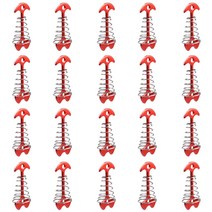 20 조각 데크 앵커 페그 카라비너 ​​클립으로 개폐식 텐트 스테이크 캐노피 액세서리 캠핑 하이킹을위한 야외 용품, 큰 생선뼈 유형