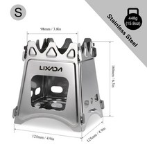 캠핑용 화목난로 실외 Lixada-소형 접이식 티타늄 목재 스토브 휴대용 초경량 캠핑 장비, 01 S size