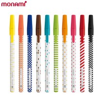 모나미 153스틱팝 볼펜 0.5mm 10색 모나미볼펜, 레몬소다