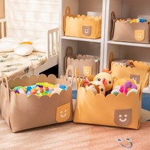 사각 펠트 유아 아이 옷 기저귀 정리 장난감 바구니 바스켓 수납 정리함 다용도 보관함, 옐로우