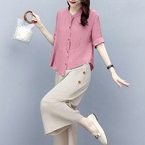 린넨 셔츠 배기 팬츠 세트 하늘비즈 C10 E597F221