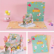 3D 팝업 생일 축하 초대장 카드 레이저 컷 소년 소녀 키즈 선물 카드 감사 카드 차량 미니어처 엽서, 베이비 샤워