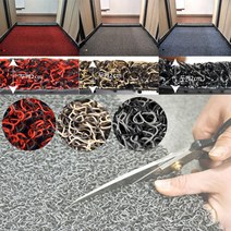 미끄럼방지 투톤코일매트 1cm 단위 쿠션 롤 / 두께2cm 현관 발매트 코일 출입구 발코니 매장 업소 바닥 아파트 빌딩 현관바닥매트, 투톤코일 롤매트/블랙레드