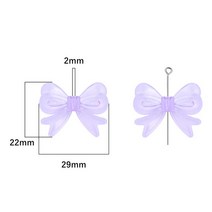 레고장식장 아크릴장식장 피규어장식장 유리장식장 4pcs 달콤한 매력 아크릴 나비 구슬 Bowknot 활 쥬얼리, 12 03