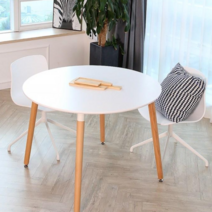 미니멀 심플 원형 사각 라운드 화이트 식탁 테이블 (2인용/4인용/6인용), 08. 비앙코 1000 (WH 원형 화이트)