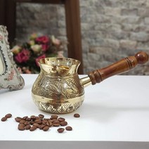 이브릭 커피 체즈베 터키식 터키 그리스 모로코 포트 메이커 스토브 서빙 나무 손잡이 망치 황동 주전자, 없음, 2.NO 2
