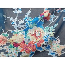 대폭 꽃무늬 사틴 프린트 플라워 번아웃 원단 FJ-141