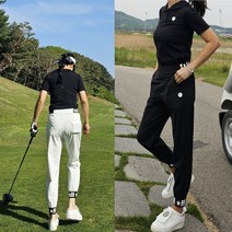 [티오프] 여성 UV차단 사이드밴딩 스판 데일리 캐주얼 골프 아웃도어 여름 조거팬츠