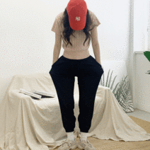 무지 남여공용 스판 빅사이즈 편한 헬스 트레이닝 조거팬츠