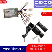 atv부품 4륜바이크부품 dc 36v 800w 브러시 모터 속도 컨트롤러 + 36v 3 in1 트위스트 스로틀 그립 전기 쿼드 atv 표시기 ebike 오토바이, 36v 500w, 36V 500W