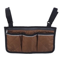 장애인전동차 장애인전동스쿠터 휠체어 1 워커 전기 스쿠터 팔걸이 측면 보관 가방 좌석 팔걸이 보관 가방 6 색, 갈색