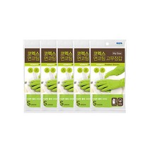 코멕스 면코팅 (소) 그린 5개 고무장갑, 단품, 소(S)