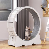 런캣 무소음 간단 설치 원목 캣휠 고양이캣휠, M(91*36*98), 자가 조립, 아이보리