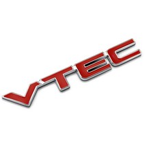 간편교체3D 레드 VTEC 로고 금속 자동차 스타일링 엠블럼 테일 바디 배지 아연 합금 스티커 혼다 시빅 어, 한개옵션0