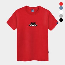 [진마니아] 맨홀고양이 라운드반팔티 남녀공용 빅사이즈 S~4XL 박스티 면티 커플티 단체티