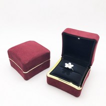 선물 파우치 전시 저장 보석 장식 상자 반지 펜던트 가방 럭셔리 사각형 LED 조명 결혼 생일 선물 액세서리 복주머니 외국인친구 사주단자 한지공예, 02 Red