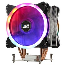 4 히트 파이프 CPU 쿨러 RGB 120mm PWM 핀 3 팬 인텔 X79 X99 마더 보드 라디에이터 X299 방열판, [14] (RGB light)2fan, [06] 4PIN (LGA intel)