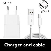 삼성 A12 A32 A52 A72 A42 5G USB 전화 충전기에 대 한 EU 벽 플러그 충전 은행 S20 S10 S9 S8 플러스 Type-c 케이블, A Set White, 01 A Set White