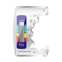 LCD 디스플레이 카드 디지털 배터리 용량 테스터 범용 AAA/AA/버튼 셀/9V 전압 전력 측정기, [01] Silver