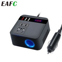 자동차 인버터 150w DC12v 24v 110v220v LED 디스플레이 소켓 파워 인버터 qc 3 0 USB 충전기 빠른 충전, 하얀, 1개