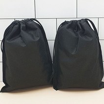 10개 부직포 백 신발 주머니 소품 파우치 검은색 2종 택1