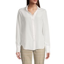 ELIE TAHARI 엘리 타하리 Lace-Trim Silk Button-Up Shirt - WHITE108201