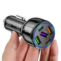 고속 호환 차량용 C 타입 USB PD 충전기 아이폰 샤오미 화웨이 삼성 호환용 휴대폰 어댑터 75W, [01] Black