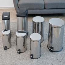 스텐 사각 원형 페달 휴지통 7종 모음 모던 심플 스퀘어 틈새 무소음 인테리어 쓰레기통, 스텐페달휴지통(20L)