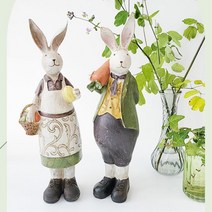 정원꾸미기 장식인형 농장 토끼부부 대 예쁜주방 신혼집꾸미기 인형인테리어 책상장식 모델하우스데코 호텔