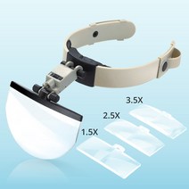 2 38 45 55 헬멧 돋보기 LED 조명 헤드 밴드 루페 시계 쥬얼리 수리 독서 도구