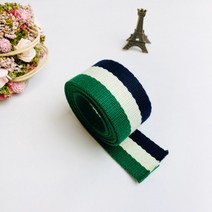 핀쿠션 38mm) 그린x네이비 삼색 웨이빙끈 (90cm)