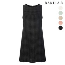 [바닐라비] 여성 핀턱 라운드 트위드 미니 원피스