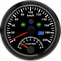 hd 범용 디지털 5mm gps 속도계 8000rpm 타코미터 타코 센서 m16 m18 자동차 오토바이 120kmh 160kmh 200kmh 게이지, 블랙 0-200kmh