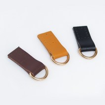 털실나라 [가방부자재] D링고리 1.5cm 가죽고리 사시꼬미(낱개), 블랙