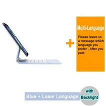 블루투스 매직 iPad Pro 11 12.9 2022 2021 2020 2018 공기 5 4 10.9 태블릿 케이스 히브리어 스페인어 한국어 아랍어 키보드, Wi-Fi, 500GB, BlueBacklit Laser, For Pro 12.9 2021
