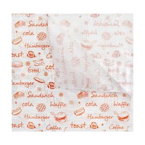 벅스웨이 햄버거포장지 L자형 오렌지 23cm, 50장