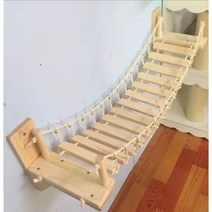 고양이 사다리 브릿지 구름다리 놀이 크롤러 원목 로프 캣워커 구름사다리 캣타워, 1m 원목 현수교+거치대