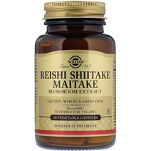 솔가 영지 표고 입새버섯추출물 50정 (베지캡슐) Solgar Reishi Shiitake Maitake Mushroom Extract 50Vcaps, 1개