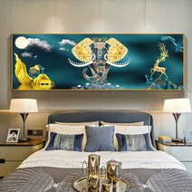 사무실 행운 코끼리 재물운그림 보석십자수 재료, 200X80CM