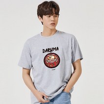 키밍 DARUMA DOLL 일본 문양 그래픽 캐쥬얼 반팔티