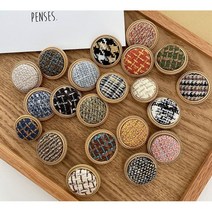 원사이즈 모직 패브릭 체크무늬 25mm 2개set, 1#