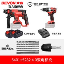 무선해머드릴 햄머 드릴 다기능 리튬 배터리 충전식 전기 해머 경량 핸드 헬드 브러시리스 임팩트 가변 속도 도구, 6. 54015282 40Ah 듀얼 배터리 표준 충전기