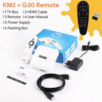 비디오플레이어 MECOOL-KM2 4K 안드로이드 TV 박스 Amlogic S905X2 2GB DDR4 USB3.0 SPDIF 이더넷 WiFi 멀티 스트리머 HDR 10 Widev, [02] Eu 플매트 카펫 러그, [05] KM2 G30