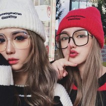 오버사이즈 사각 안경 뿔테 큰안경 얼굴 작아보이는