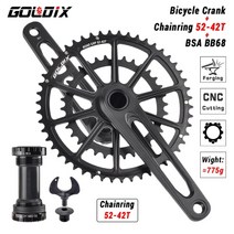 mtb road 체인 체인가드 체인링크 스프리킷 초경량 도로 셋 산악자전거 체인, 170mm, 크랭크 bb68 52-42t