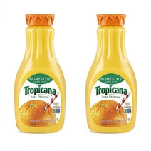 트로피카나 오렌지 주스 1.53L 2팩 Tropicana Orange Juice Some Pulp Homestyle 52 Fl Oz