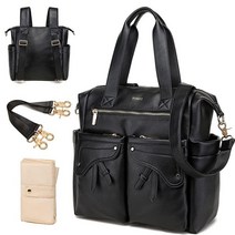 Yomiky 가죽 기저귀 가방 백팩 토트 여행용 토트백 대용량 여러 포켓 포함