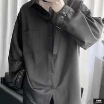 가바바 남성 긴팔 남방 소매 가죽 벨트 포인트 스타일리시한 셔츠 G58940