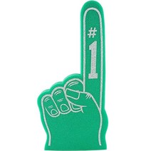 자이언트 폼 핑거 45.7cm(18인치) - 모든 상황에 적합한 넘버 1 범용 폼 핸드 - 스포츠용 치어리더 - 축하 폼폼으로 사용하는 흥미롭고 생생한 색상 - 스포츠 게임, Kelly Green